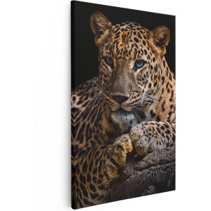Artaza Canvas Schilderij Luipaard - 60x90 cm - Wanddecoratie Dieren - Muurdecoratie Woonkamer - Schilderijen Op Canvas