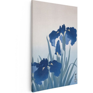 Artaza Canvas Schilderij Irissen - Ohara Koson - 60x90 - Kunst - Canvas Print - Muurdecoratie