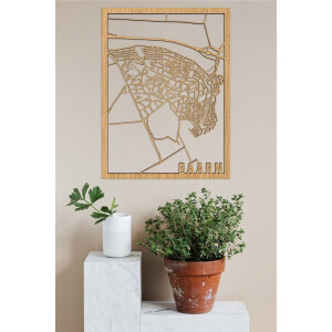 Houten Stadskaart Baarn Eikenhout 30x40cm Wanddecoratie Voor Aan De Muur City Shapes