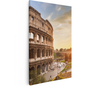 Artaza Canvas Schilderij Colosseum bij Zonsondergang in Italïe - 40x60 - Poster Foto op Canvas - Canvas Print