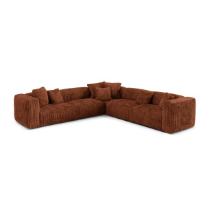 5-zits hoekbank Martina ribstof | Micadoni