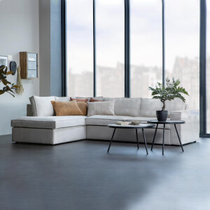 WOOOD Hoekbank 'Freddie' Links, Melange, kleur Naturel