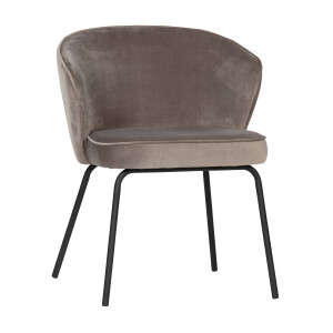 WOOOD Eetkamerstoel 'Admit' Velvet, kleur khaki