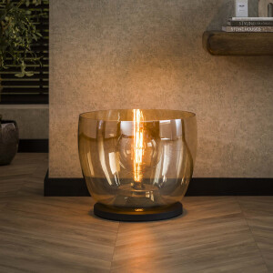 LifestyleFurn Vloerlamp 'Mikado' Amber glas, 41cm hoog