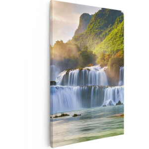 Artaza Canvas Schilderij Watervallen Tussen De Bomen - 40x60 - Foto Op Canvas - Canvas Print