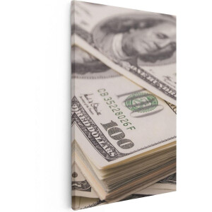 Artaza Canvas Schilderij Dollar Geld Briefjes - 40x60 - Poster Foto op Canvas - Canvas Print