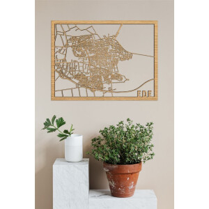Houten Stadskaart Ede Eikenhout 50x70cm Wanddecoratie Voor Aan De Muur City Shapes