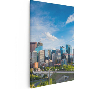 Artaza Canvas Schilderij Skyline - 80x120 cm - Groot - Wanddecoratie Stad - Muurdecoratie Woonkamer - Schilderijen Op Canvas