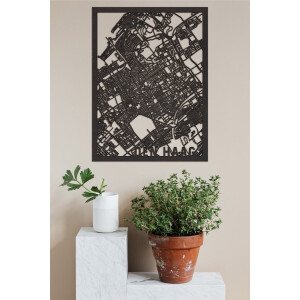 Houten Stadskaart Den Haag Zwart Mdf 30x40cm Wanddecoratie Voor Aan De Muur City Shapes