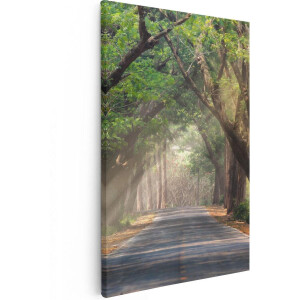 Artaza Canvas Schilderij Bos - 80x120 cm - Groot - Wanddecoratie Landschap - Muurdecoratie Bomen - Schilderijen Op Canvas Natuur