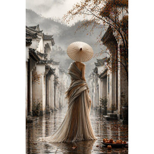 Whisper of Serenity – Luxe Wanddecoratie voor Binnen & Buiten – Dibond Mat – UV- & Weerbestendig – Art-Empire – 120x180 cm