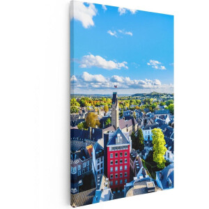 Artaza Canvas Schilderij Maastricht Stad met Huizen - 80x120 - Groot - Foto Op Canvas - Canvas Print