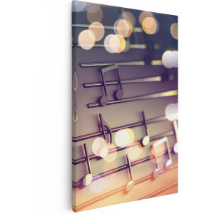 Artaza Canvas Schilderij Illustratie Van Muzieknoten - Abstract - 60x90 - Foto Op Canvas - Canvas Print