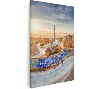 Artaza Canvas Schilderij Park Güell in Barcelona - 40x60 - Poster Foto op Canvas - Canvas Print