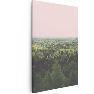 Artaza Canvas Schilderij Eindeloze Bos Met Groene Bomen - 40x60 - Poster Foto op Canvas - Canvas Print