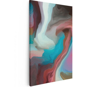 Artaza Canvas Schilderij Abstracte Kunst - Kleurrijke Golven - 20x30 - Klein - Foto Op Canvas - Canvas Print