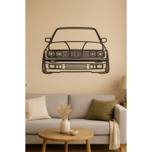 Wanddecoratie Metaal-Muurdecoratie Metaal-Auto silhouet-Muurkunst-E30
