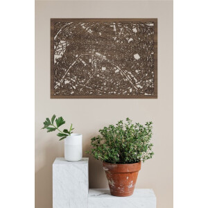 Houten Stadskaart Paris Notenhout 100x75cm Wanddecoratie Voor Aan De Muur City Shapes
