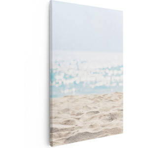 Artaza Canvas Schilderij Strand En Zee - 80x120 cm - Groot - Wanddecoratie Zeezicht - Muurdecoratie Strand - Decoratie Zee