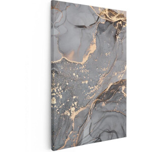 Artaza Canvas Schilderij Abstract - 60x90 cm - Wanddecoratie Marmer Goud - Muurdecoratie Woonkamer - Schilderijen Op Canvas
