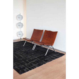 Wasbaar Binnen & Buiten Vloerkleed - 240 x 340 cm - Louis De Poortere Baobab Black Water - Laagpolig Tapijt - Gerecycled PET - Made in Belgium - Circulair