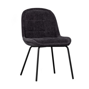 BePureHome Eetkamerstoel 'Crate' Velvet, kleur Dark Grey