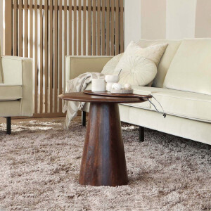 WOOOD Organische Bijzettafel 'Posture' Mangohout, 60 x 50cm, kleur Walnoot