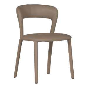 WOOOD Eetkamerstoel 'Noble' Lederlook, kleur Zand