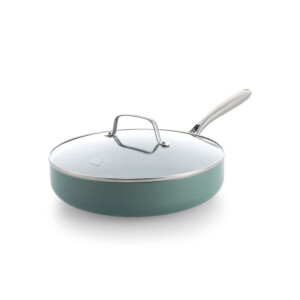 HEMA HEMA BK Hapjespan Met Deksel Ø28cm Keramisch PFAS-vrij Groen