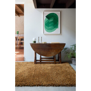 Brink & Campman Vloerkleed - 200 x 300 cm - Oranje - Rechthoekig - Wol - Woonkamer, Slaapkamer - Effen - Modern, Shaggy - Hoogpolig, Industriëel