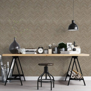 Noordwand Behang Topchic Herringbone bruin