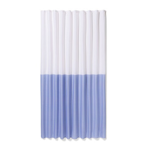 HEMA HEMA Douchegordijn 180x200cm Polyester Linnenlook Blok Blauw (blauw)