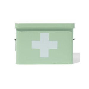 HEMA HEMA Medicijnbox 23x14.5x16cm Metaal Lichtgroen (lichtgroen)