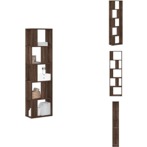 vidaXL Boekenkast - Boekenkasten - Boeken Plank - Schappenkast - Boekenkast 5-laags 45x23,5x162,5 cm hout bruin eikenkleurig