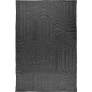 Padiro laagpolig japandi vloerkleed 200 x 290 cm - donkergrijs - modern abstract design - met reliëf - geschikt voor vloerverwarming - van polyester
