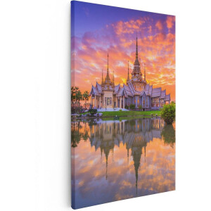 Artaza Canvas Schilderij Wat Non Kum Tempel in Thailand - 40x60 - Poster Foto op Canvas - Canvas Print