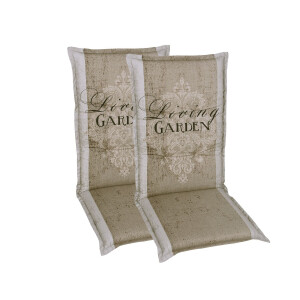 GO-DE Textil Tuinkussen (Stoelkussens voor stoelen met een normale rugleuning, Beige)