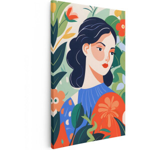 Artaza Canvas Schilderij Plantenvrouw - Abstract - 20x30 - Klein - Foto Op Canvas - Canvas Print