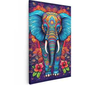 Artaza Canvas Schilderij Indiaanse Olifant - Abstract - 40x60 - Foto Op Canvas - Canvas Print