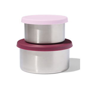 HEMA HEMA Snackboxen Rvs Roze - 2 Stuks (bordeauxrood)