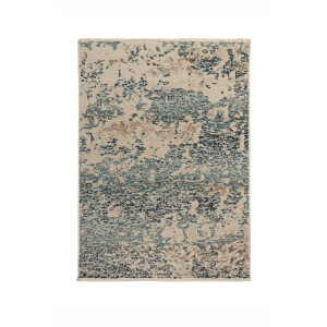 Padiro laagpolig vloerkleed - 160 x 230 cm - Blauw - Modern, Abstract design - Polypropyleen, Katoen - vloerverwarming