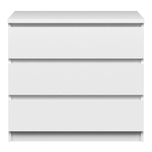 Leen Bakker - Ladekast Naia 3 Lades - Hoogglans - 70,1x76,8x50 Cm - Spaanplaat - Wit - 76.8x70.1x50 Cm