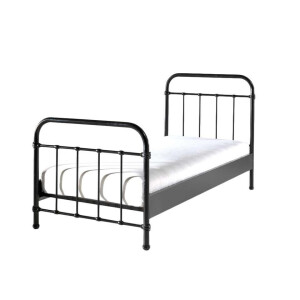 Leen Bakker - Vipack Bed New York - 90x200 Cm - Metaal - Zwart