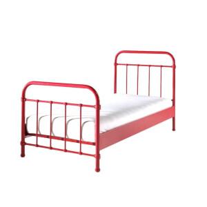 Leen Bakker - Vipack Bed New York - 90x200 Cm - Metaal - Rood