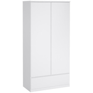 25% korting - Leen Bakker - Kledingkast Naia 2-deurs - Hoogglans - 50x99x201 Cm - Spaanplaat - Wit