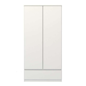 Leen Bakker - Kledingkast Naia 2-deurs - Hoogglans - 50x99x201 Cm - Spaanplaat - Wit - 98.9x200.6x50 Cm