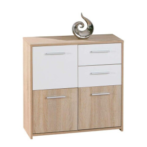 Leen Bakker - Dressoir Eboli - 77x77x30 Cm - Melamine - Bruin