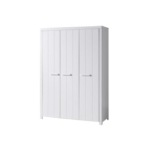 Leen Bakker - Vipack Kledingkast Erik 3-deurs - 205x144x55 Cm - MDF - Wit
