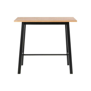 Leen Bakker - Bartafel Liden - Eiken/zwart - 105x58x117 Cm - Hout/Eikenhout - Zwart#Bruin