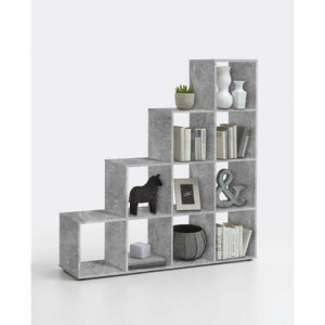Roomdivider Mega 10 vakken - betonkleur - 138,5x143,4x33 cm - Leen Bakker